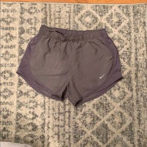 Gray Nike running shorts